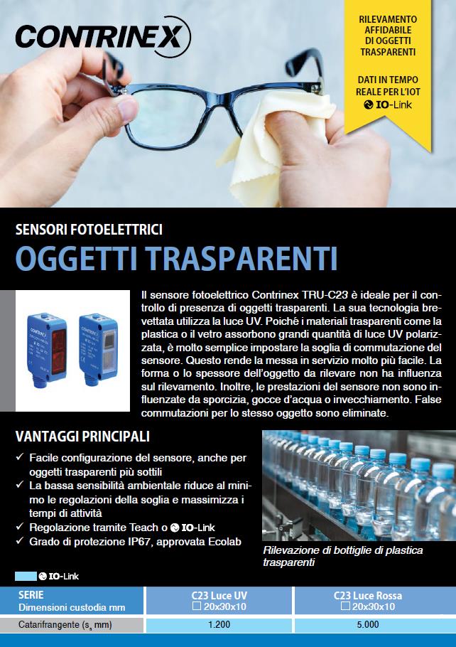 Sensori Fotoelettrici Oggetti Trasparenti